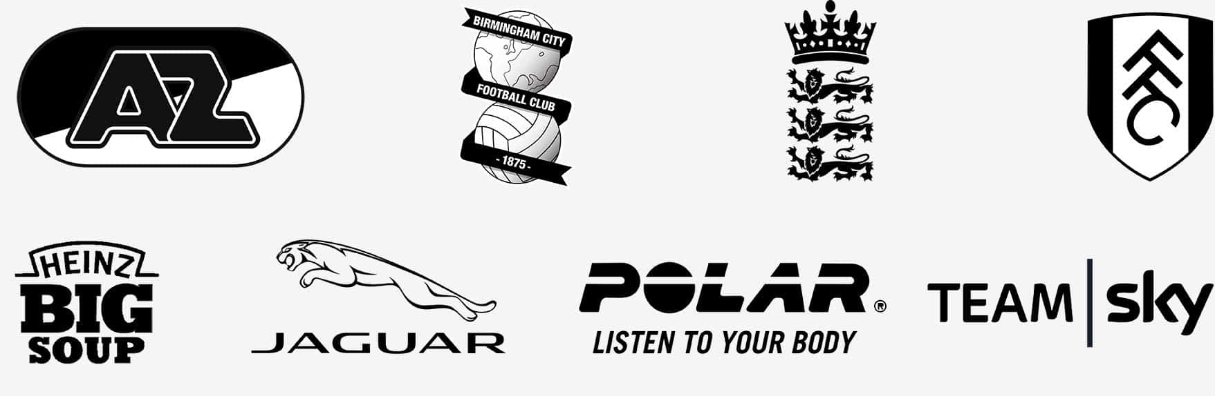 logos for sport film client videos produced by Vermillion Films video production company Birmingham
