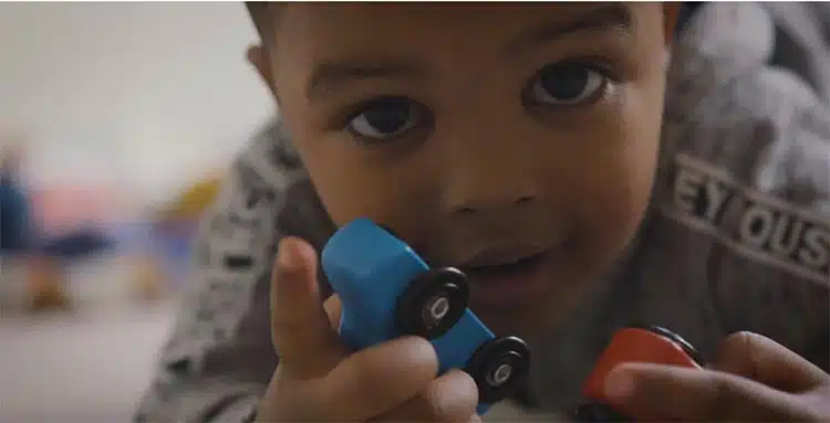 toddler playing with toys from startup video production by Vermillion Films - Video Production Birmingham