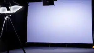 An empty film studio setup for Vermillion Films Video Production