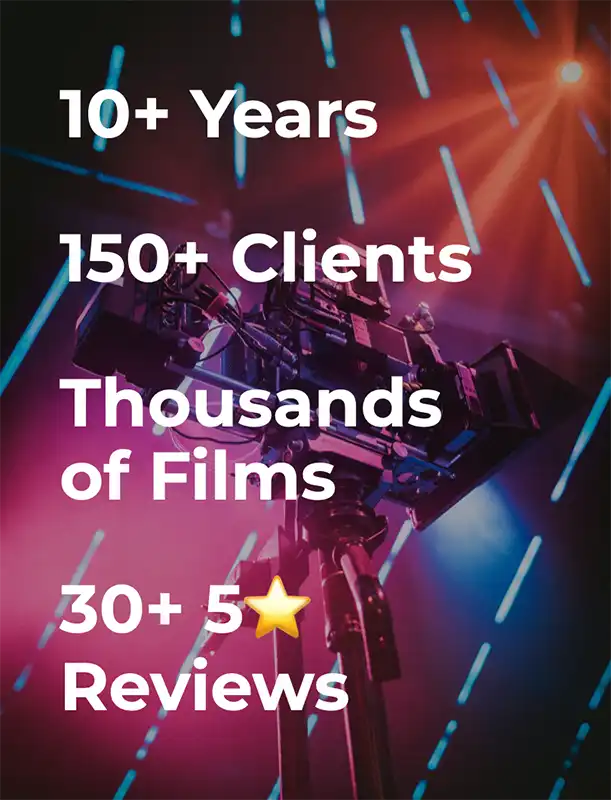 Video Production Company 10 Years in Business, over 150 clients, 5 star reviews